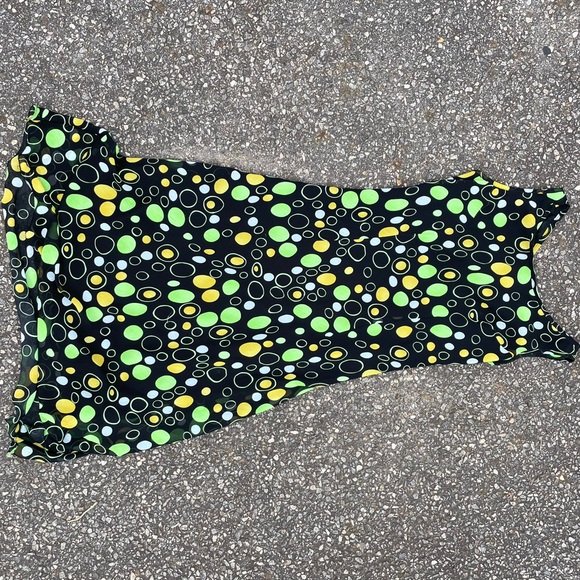 Y2K Abstract Neon Vintage Dress Women’s Small Retro Summer Outfit Green Yellow - Picture 5 of 6